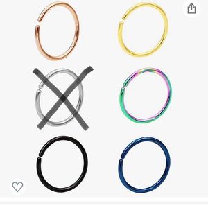 18 Gauge 6mm Nose Rings - 5 pack